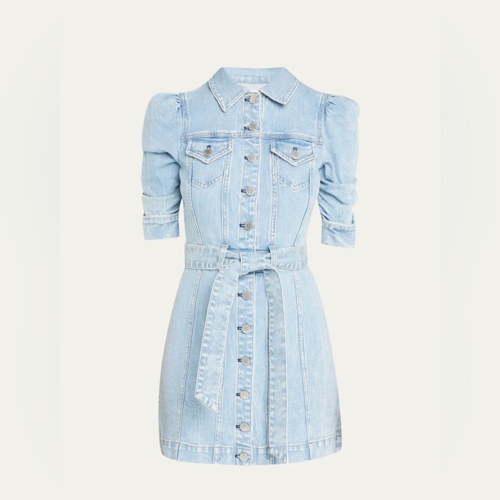 Alice + Olivia Magaly Light Blue Denim Mini Dress